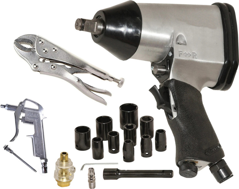 Digital Craft Pneumatic Impact Wrench Kit,10"Inch Lock Plier,Air Blow Gun DG10 Pneumatic Impact Wrench(1/2 inch)
