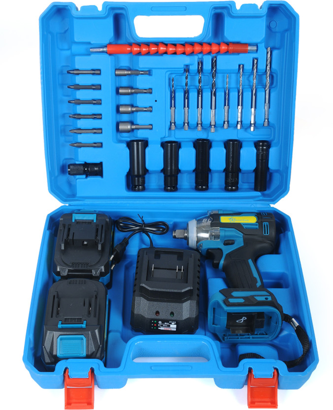 Flipkart SmartBuy Cordless Impact Wrench 700Nm, 2 Battery 48Vf Power Tools 1/2" Square Shaft Cordless Impact Wrench(1/2 inch)