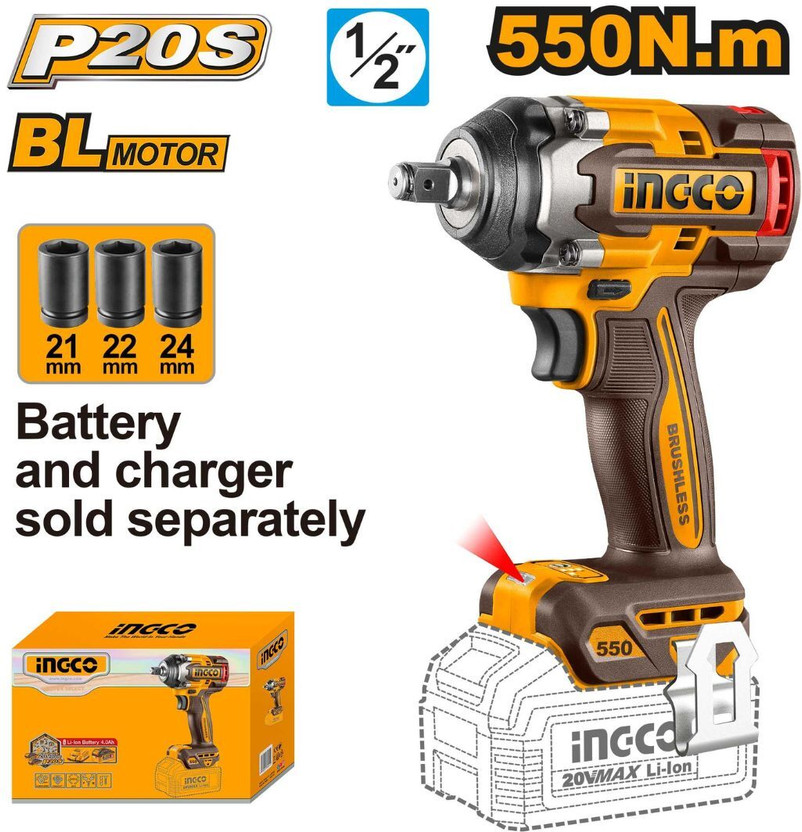 INGCO Cordless impact wrench Cordless Impact Wrench(1/2 inch)