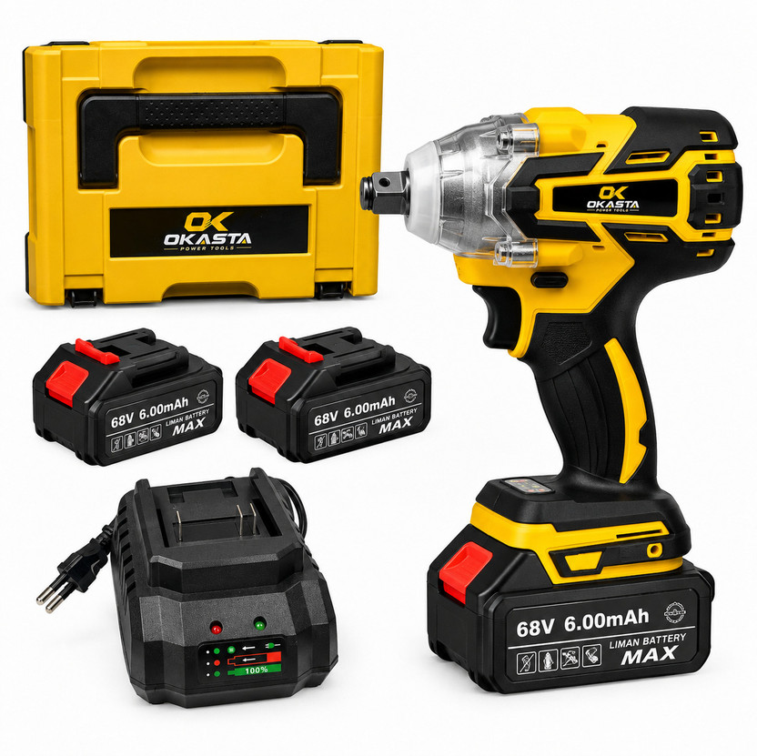 OKASTA Flixo 68V 2in1 Cordless Impact Wrench, Brushless 330NM Cordless Impact Wrench(1/2 inch)