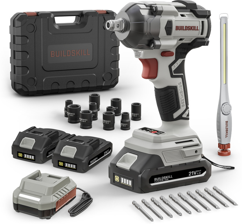 BUILDSKILL 400NM 21V Cordless Impact Wrench Cordless Impact Wrench(1/2 inch)