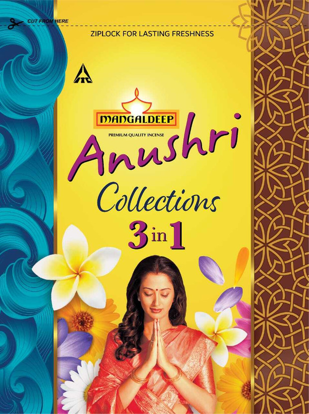 MANGALDEEP Anushri 3in1 Agarbatti Combo Aqua(300 Units, Set of 1)