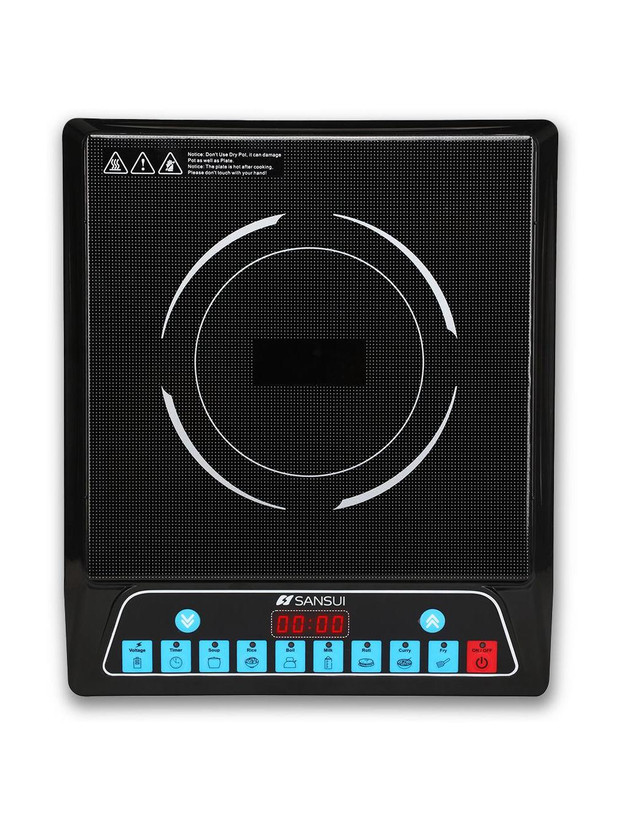 Sansui 1400 W Induction Cooktop Push Button(Black, SmartChef Plus)