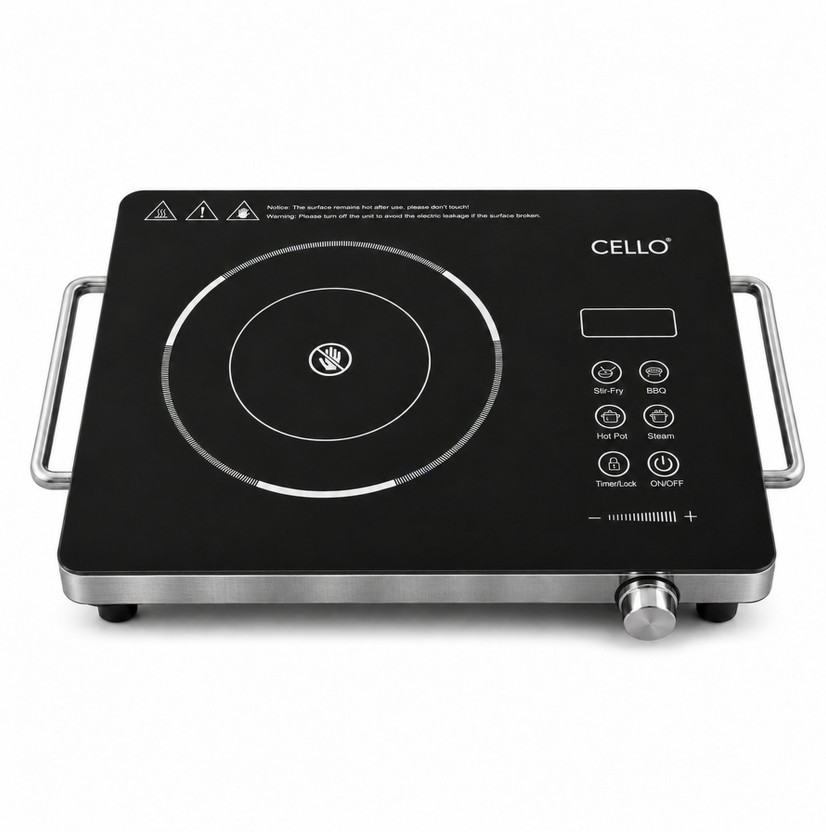 CELLO 2200 W Infrared Cooktop Touch Panel(Black, Heatwave Pro Infrared Stove, Works with All Utensils)