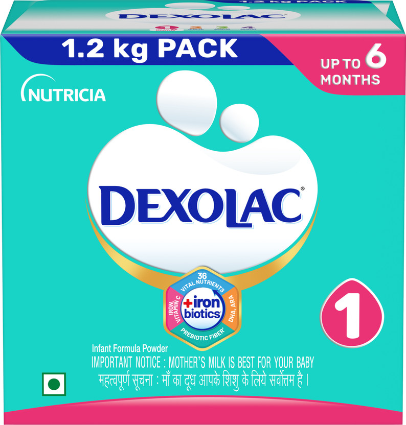 DEXOLAC Infant Formula Powder - Stage 1 (Upto 6 months) - 1.2 KG Large pack(1.2 kg, Upto 6 Months)