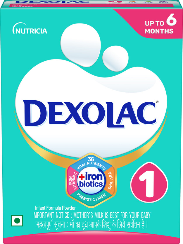 DEXOLAC Stage 1 Infant Formula (0-6 ) with DHA & Iron Biotics(400 g, Upto 6 Months)