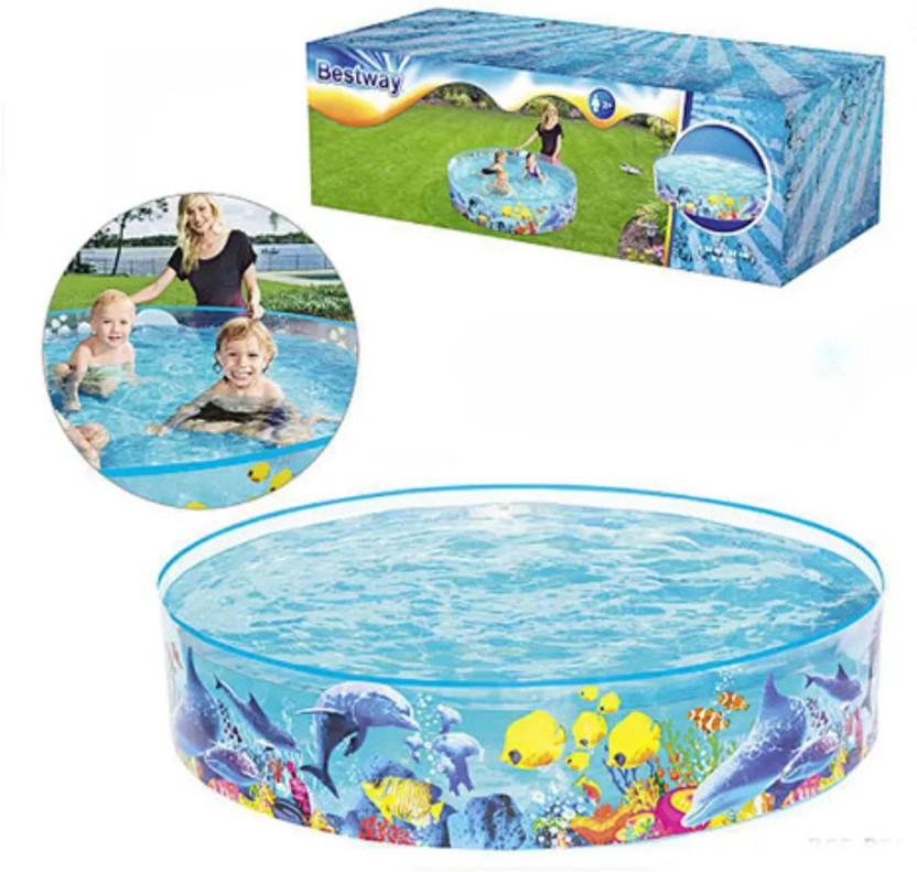 Intelligent Swimming Pool for Kids(IND*7574) Without Air Home Garden Inflatable Swimming Pool(Multicolor)