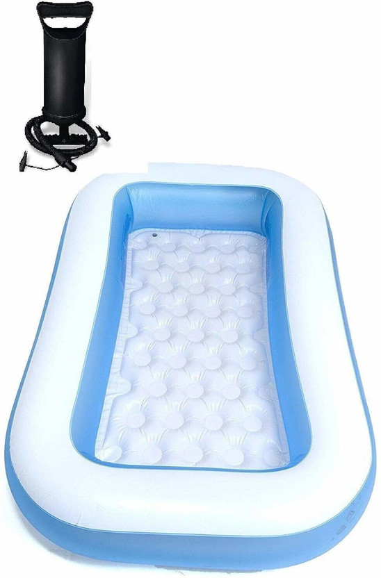 Orioles 5.5 FT. Bath tub for Baby Rectangular with Air Balloon Pump Inflatable Swimming Pool(Multicolor)