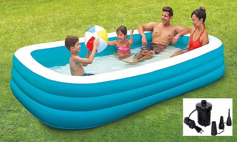 Acqua Scape Inflatable Swimming Pool for Kids & Adults ( SPA ) Jumbo Bath Tub Inflatable Swimming Pool(Blue)