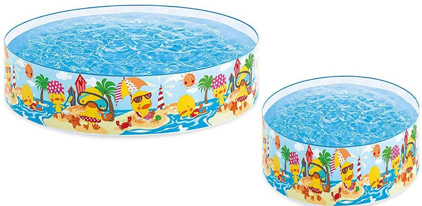 APEROL DESIGN 4 Feet Swimming Pool for Kids Non-Air Without Air Home Garden Farmhouse Inflatable Swimming Pool(Multicolour-2PCS)