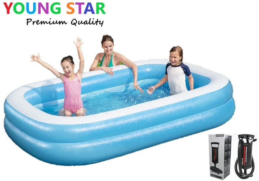 YOUNG STAR Premium Adults & Kids 7 feet's family swimming pool, bath tub Inflatable Swimming Pool, Inflatable Toy Pump(Blue)