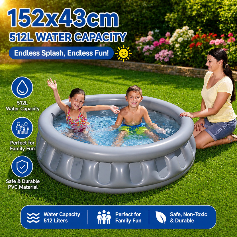 Buddynjoy Inflatable Space Ship Play Pool, Portable Home Pool Bathtub for Kids Inflatable Swimming Pool(Grey)