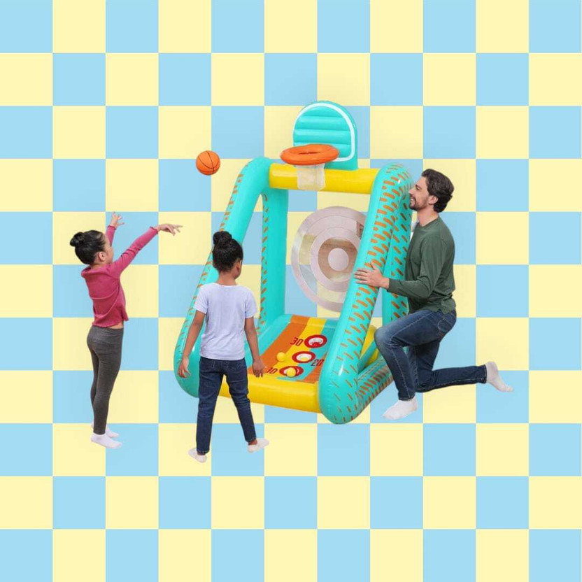 HornFlow Inflatable Sports Activity(IND*95716) Center for Kids Inflatable Ball Pits(Multicolor)