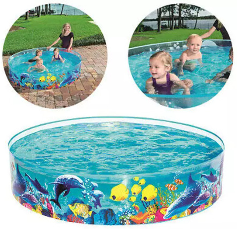 KinderTales Swimming Pool for Kids(IND*6774) Without Air Home Garden Inflatable Swimming Pool(Multicolor)