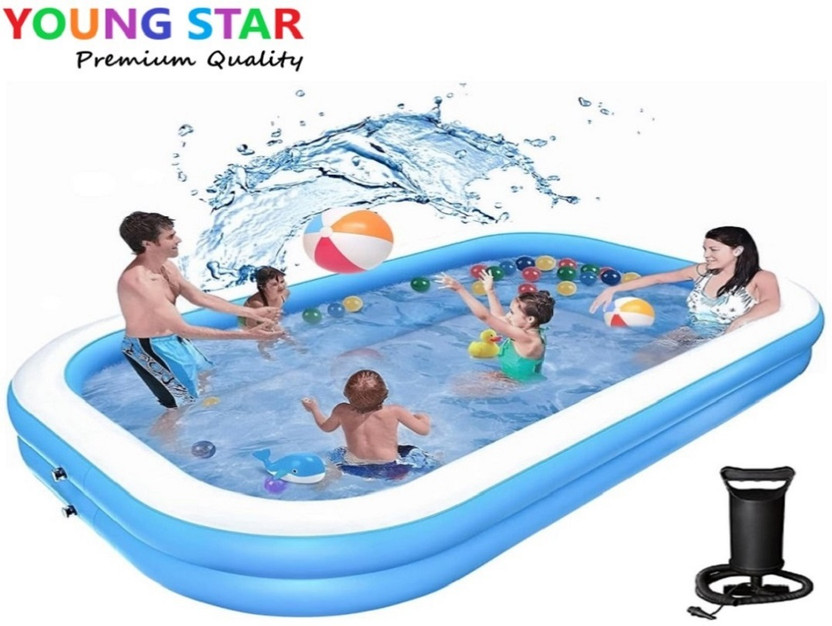 YOUNG STAR 7 feet's family adults Big Swimming Pool, Bath Tub,Water Pool,Spa,Pool Games Inflatable Swimming Pool, Inflatable Toy Pump(Blue)