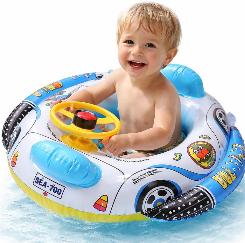 BAFATI BAFATI Car Kids Water Toy, Summer Beach Accessory, Safe Swim Ring Inflatable Swimming Safety Tube, Swimming Pool(Multicolor) - Flipkart Deal