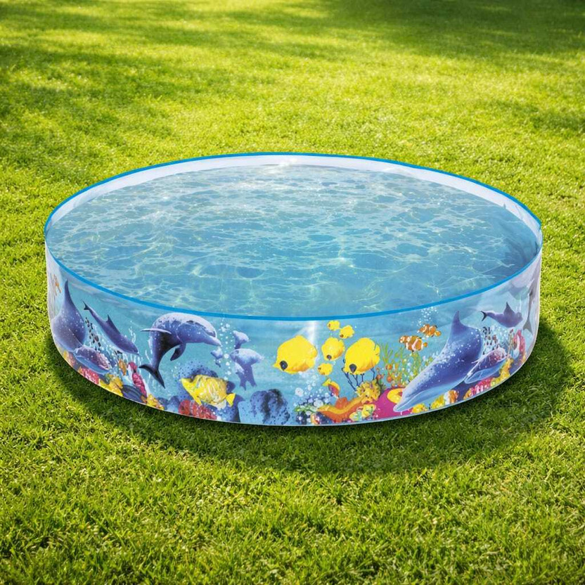 KinderTales Swimming Pool for Kids(IND*774) Without Air Home Garden Inflatable Swimming Pool(Multicolor)