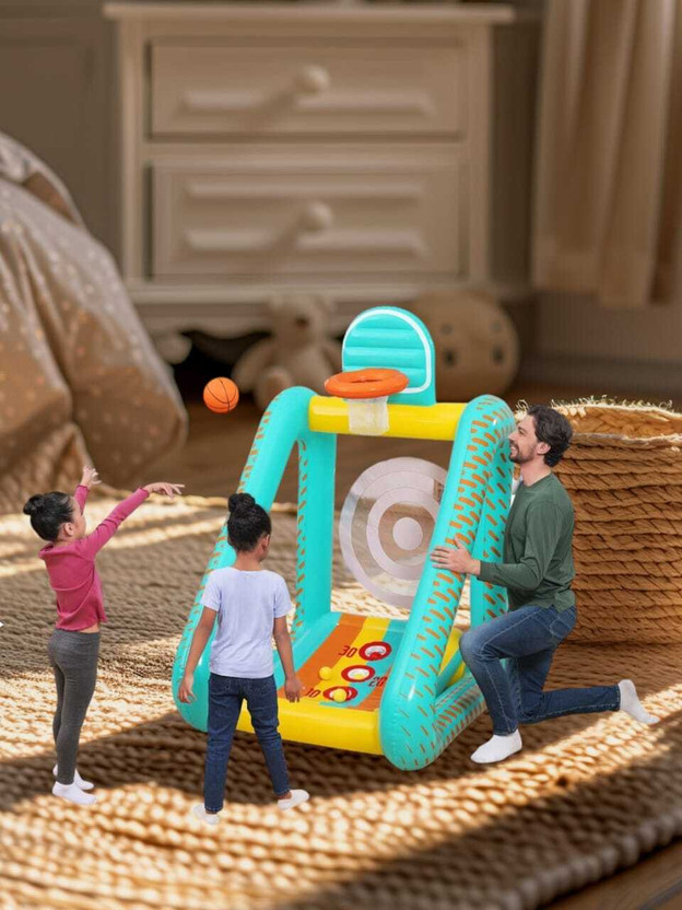 HornFlow Inflatable Sports Activity(IND*96) Center for Kids Inflatable Ball Pits(Multicolor)