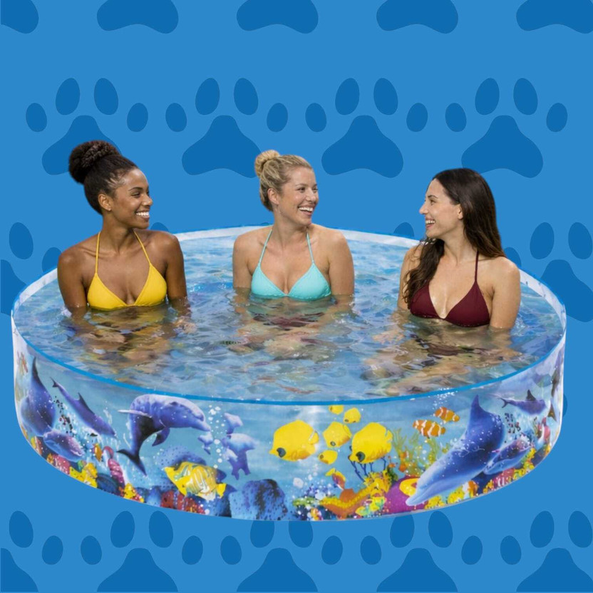 Tiny Tales Swimming Pool for Kids(IND*74) Without Air Home Garden Inflatable Swimming Pool(Multicolor)
