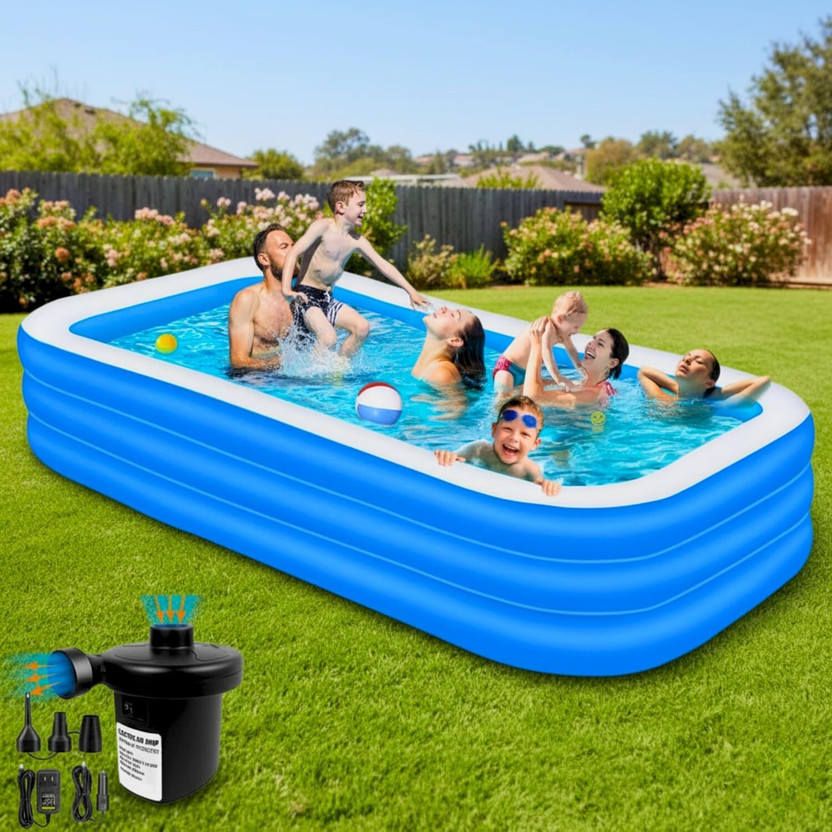 Acqua Scape 10 Feet Inflatable Swimming Pool For Adults Inflatable Swimming Pool(Blue)