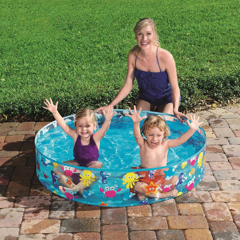 Buddynjoy Aquatic Fill N Fun Sparking Sea Pool, Portable Home Pool Bathtub for Kids Inflatable Swimming Pool(Multicolor)