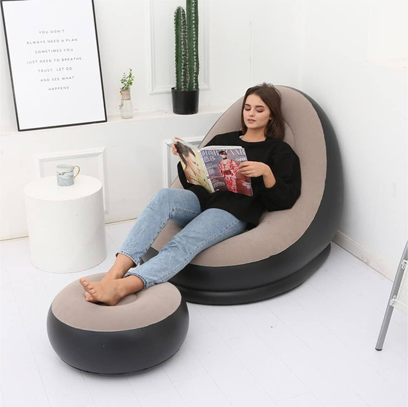 Albiz Air Sofa Leatherette 2 Seater Inflatable Sofa(Color - Grey, DIY(Do-It-Yourself))