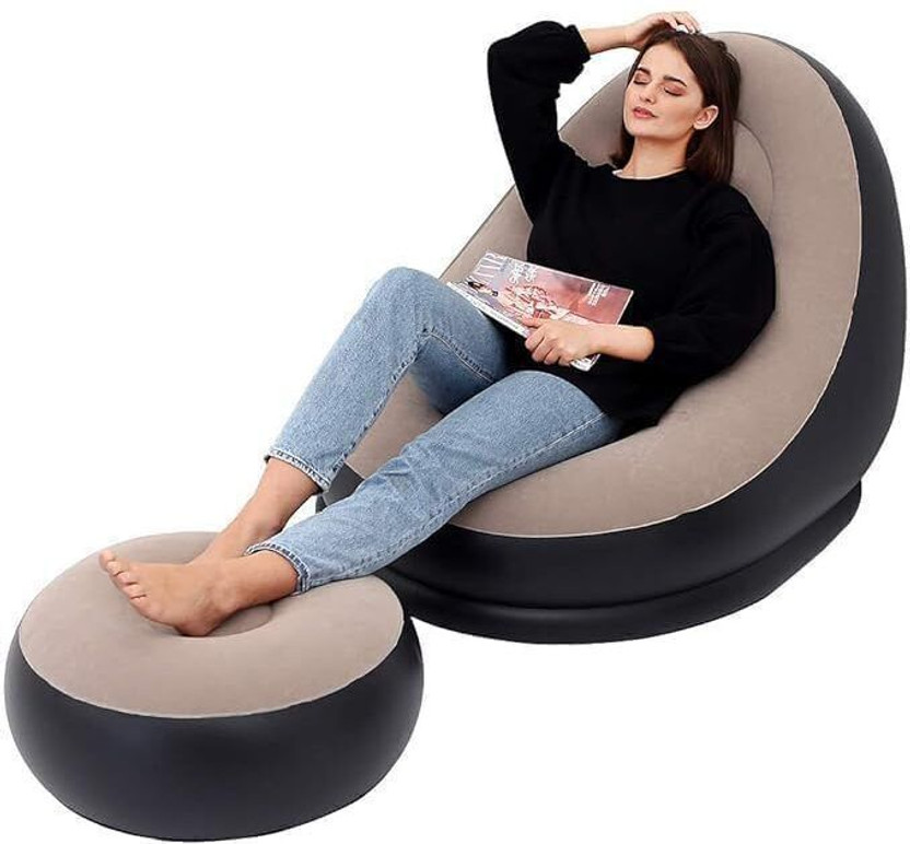 Thekb inflatable lounge chair Polyester 1 Seater Inflatable Sofa(Color - Multicolor, DIY(Do-It-Yourself))