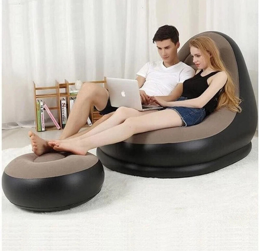 ISHKOM Inflatable Sofa Leatherette 2 Seater Inflatable Sofa(Color - MULTICOLOR- As per availability, Pre-assembled)