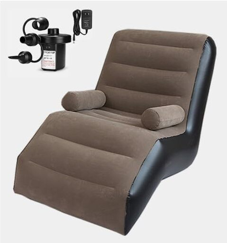 BALAJI ENTERPRISE S Shape Inflatable Sofa Chair with Electric Pump PVC 2 Seater Inflatable Sofa(Color - Brown, DIY(Do-It-Yourself))