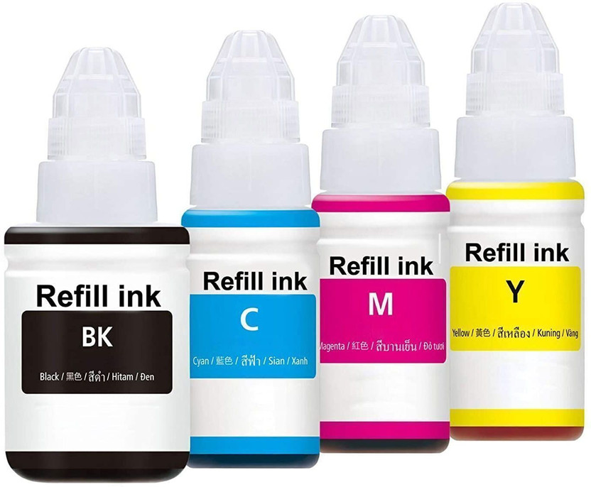 R C Print Ink Compatible for canon Printers G1000,G2000,G3000,G4000,G2010,G3010 Black + Tri Color Combo Pack Ink Bottle