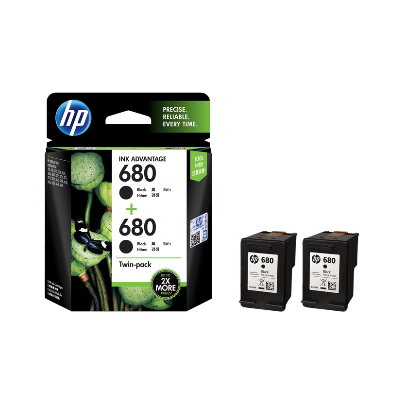 HP 680 Black - Twin Pack Ink Cartridge