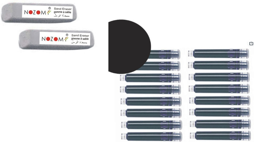 NOZOMI Pierre Cardin Fountain pen Ink Cartridges bulk pack Black + Tri Color Combo Pack Ink Cartridge