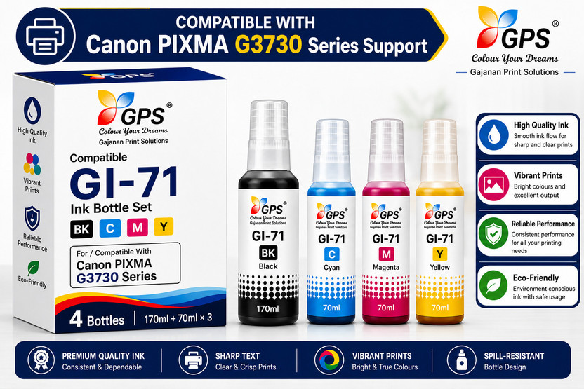 Canon GPS Colour Your Dreams Canon PIXMA G3730 Series Compatible Ink Bottle Set Black - Twin Pack Ink Bottle - Flipkart Deal