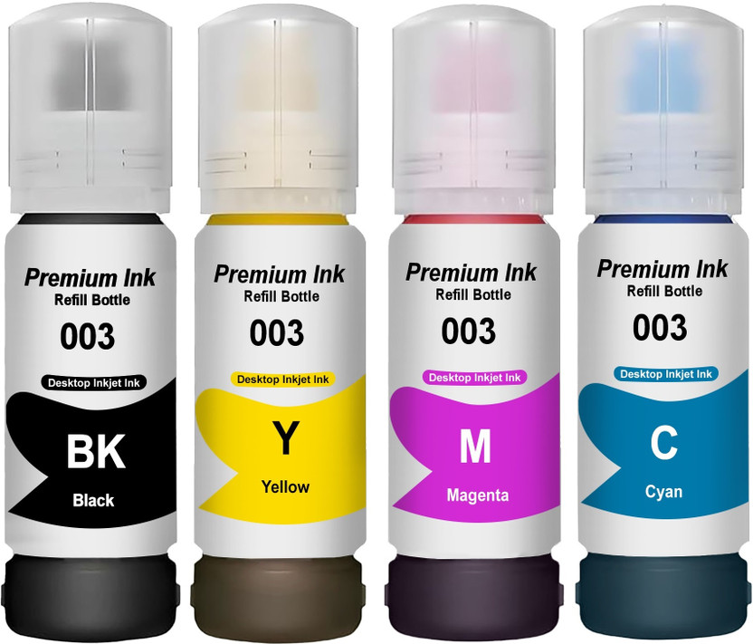 HYNEAR 70 ML Each Bottle Black + Tri Color Combo Pack Ink Bottle