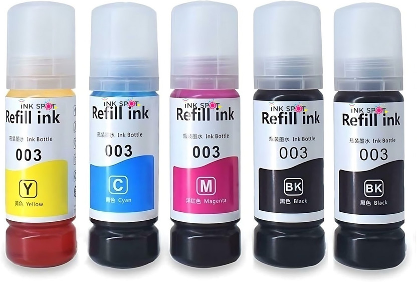 Inkspot 003 Ink set for Epson L3110, L3150, L3250, ,L3116,L3101 Black + Tri Color Combo Pack Ink Bottle