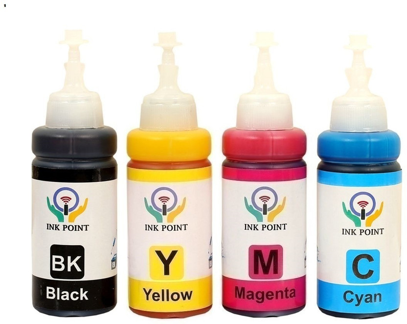 inkpoint Compatible With Epson Ink Tank L130 L220 L310 L360 L365 L380 L385 L405 printer Black + Tri Color Combo Pack Ink Bottle