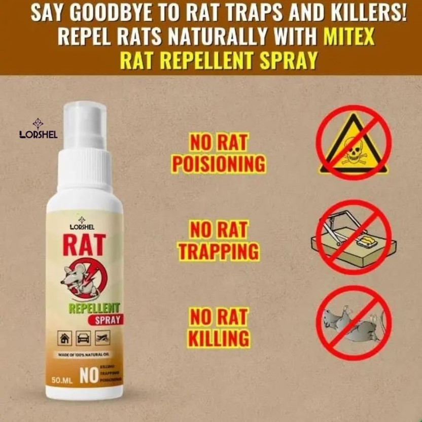 LORSHEL Rat Repellent Plant Based Natural Rat Control Solution latest(2 x 50 ml)