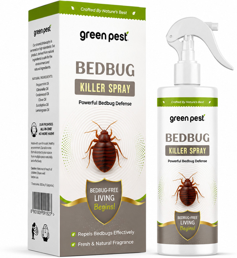 GREEN PEST Advanced Herbal Bed Bug Killer Spray for Mattress, Bed, Sofa & Home(200 ml)