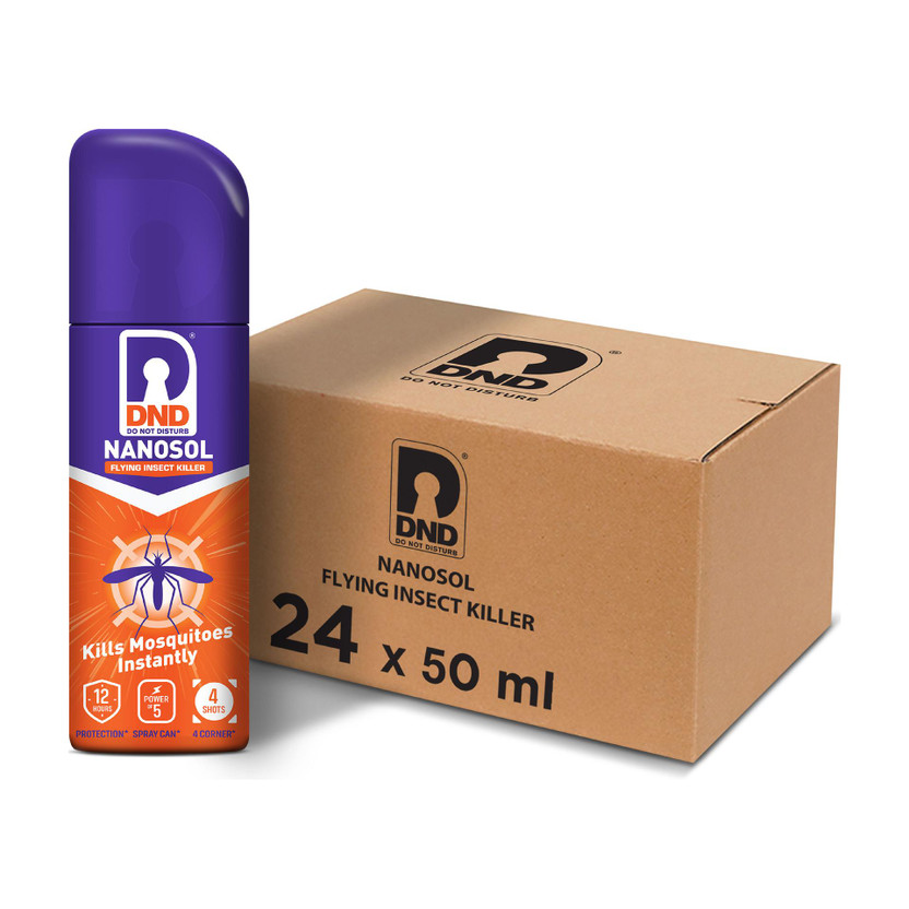DND Nanosol Flying Insect Killer | Mosquito Repellent Aerosol Spray | Instant Kill Action | 12 hrs Protection(24 x 1 Units)