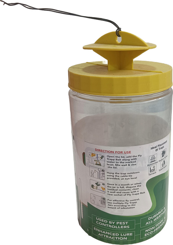 S K Agrotech Reusable House Fly Trap Jar | Natural Fly Attractant Catcher(1 Units)