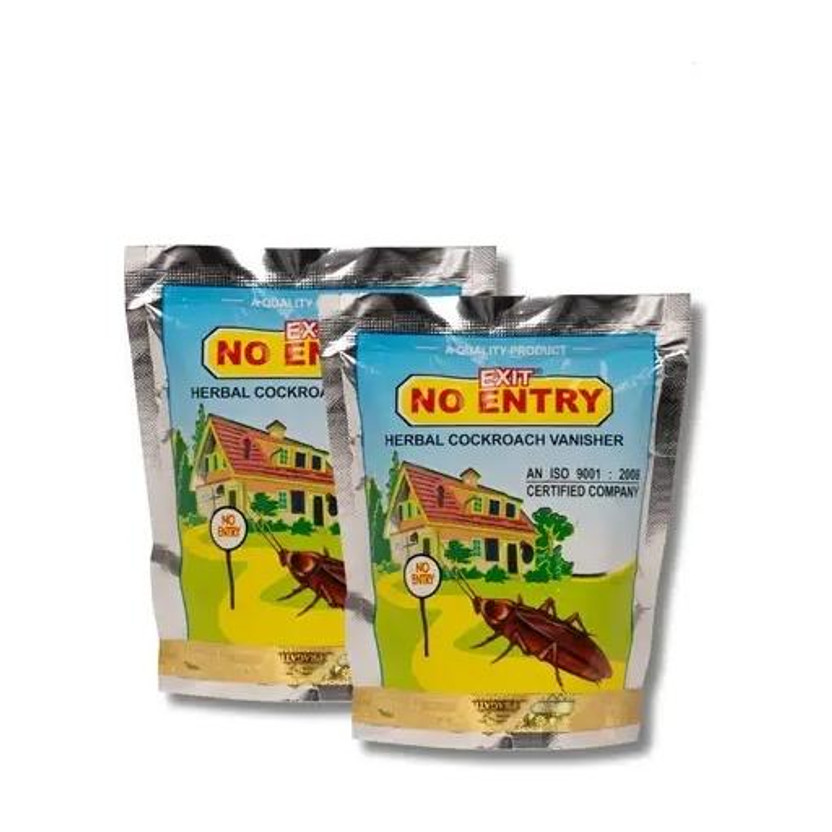 Exit No Entry Herbal Cockroach Vanisher Insect Repellent | Eco-Friendly | Odourless | Pet Safe(2 x 100 g)