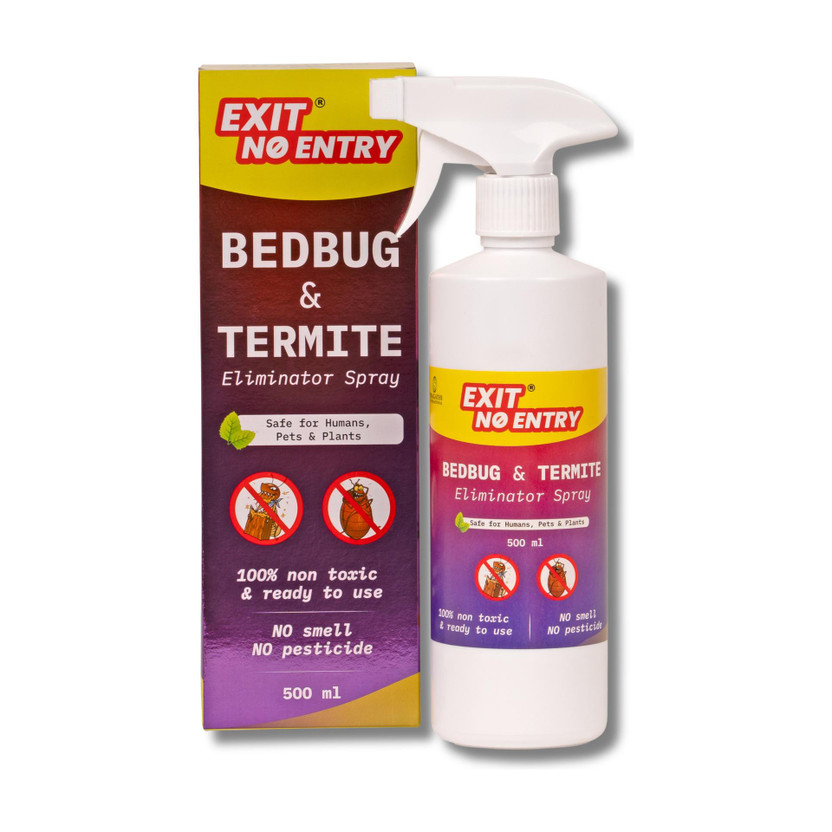 Exit No Entry Non-Toxic Bed Bug and Termite Spray | Insect Repellent | Eco-Friendly | Pet Safe(500 ml)