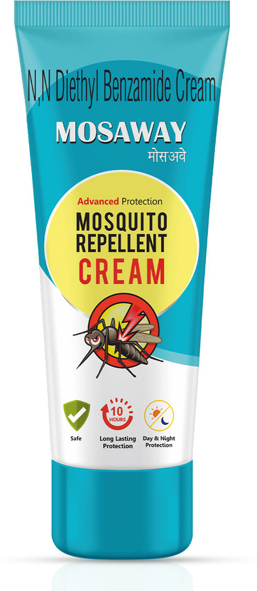 MOSAWAY Mosquito Repellent Cream | Non-Sticky | Up to 10 hours | Day & Night Protection(50 g)