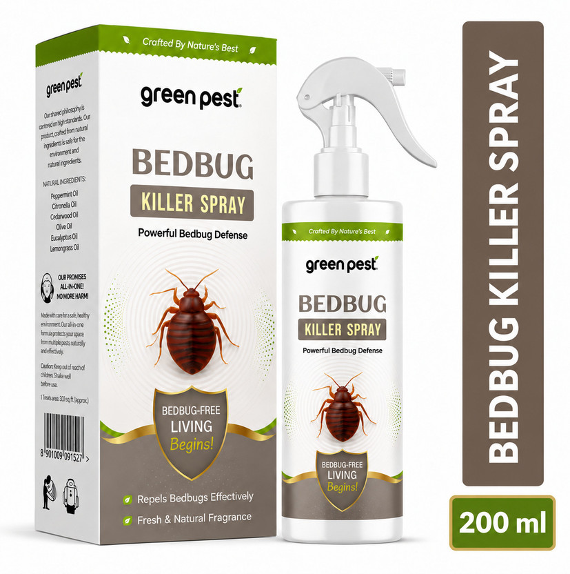 GREEN PEST Powerful Bed Bug Killer Spray for Beds, Mattresses, Sofas and Indoor Corners(200 ml)