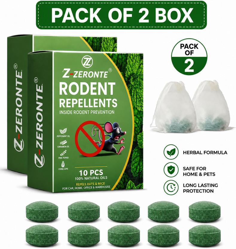 Z-ZERONTE Z-ZERONTE Long Lasting Natural Rodent rat Repellent Tablets Pest Control Anti Rat Insect(20 x 1 Units) - Flipkart Deal