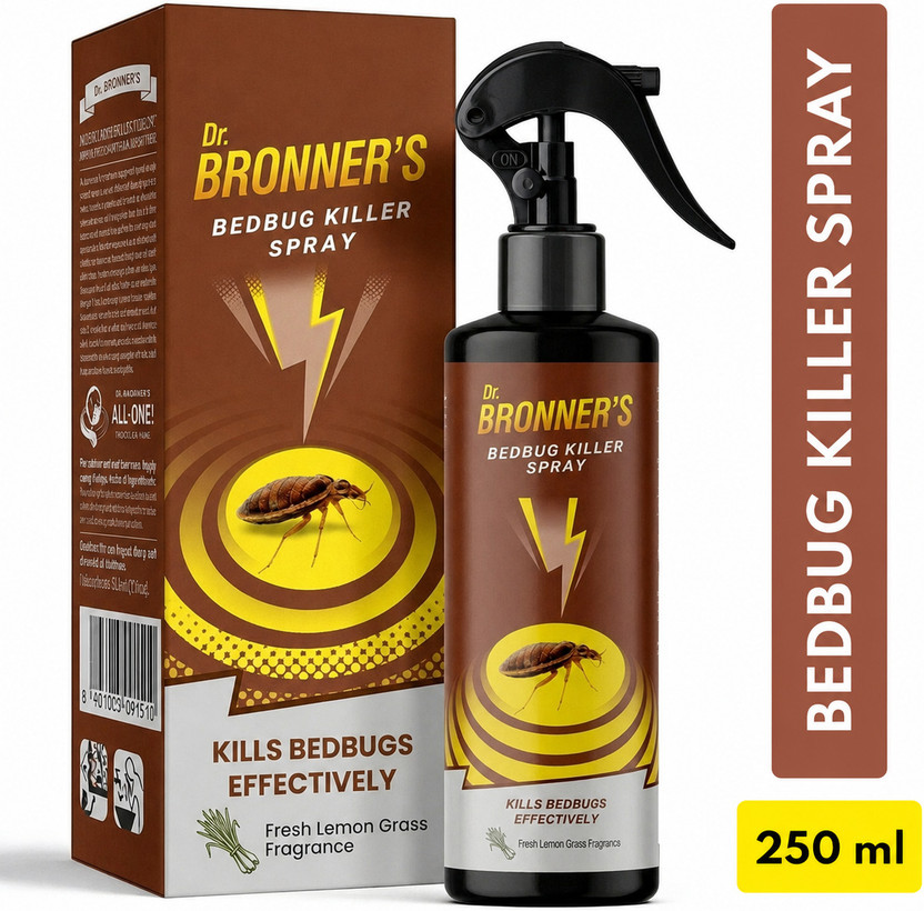 Dr. Bronner's Herbal Bed Bug Spray 250ml Eliminates Bed Bug Colony in 10 Minutes 100% Organic(250 ml)