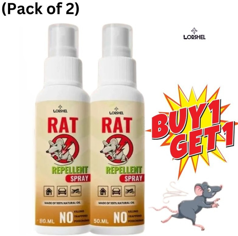 LORSHEL Rat Repellent Non Toxic Rat Control for Pet Owners latest(2 x 50 ml)