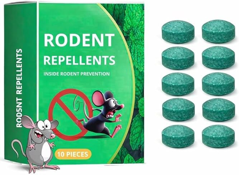 jelepiino Rat Repellent Pills for Home,Office,Car & Kitchen Herbal Rodent Control Solution(10 Units)