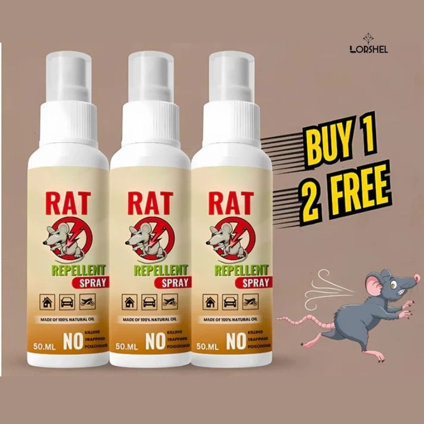 LORSHEL Plant Based rat repellent spray Organic Pest Control Solution latest(3 x 50 ml)