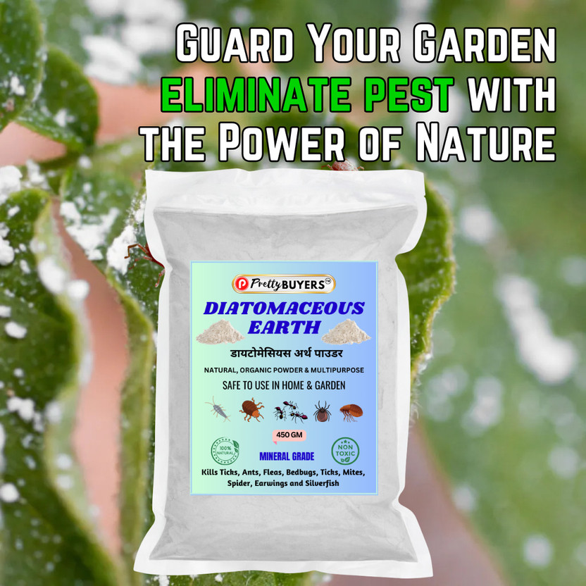 PrettyBUYERS Natural Diatomaceous Earth | Organic Pest Control Powder For Garden(450 g)